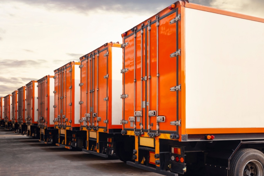 Commercial Truck Trailers in a yard