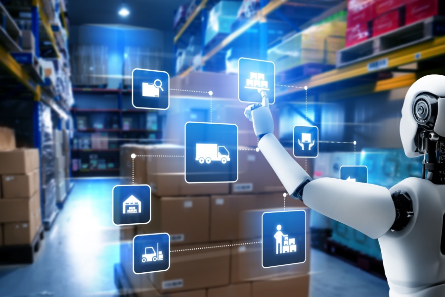 Robot using AI to optimize the supply chain.