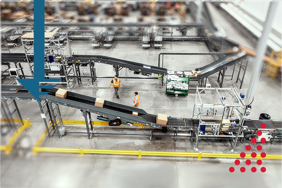 Ryder robots collecting packages in an e-commerce fulfillment center Ryder robots collecting packages in an e-commerce fulfillment center