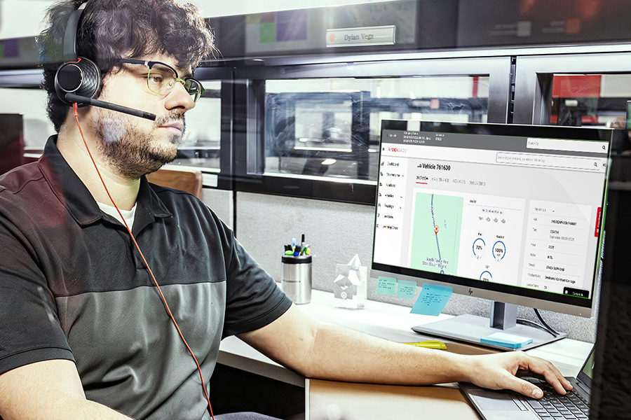 A fleet manager using Rydergyde to monitor his vehicles