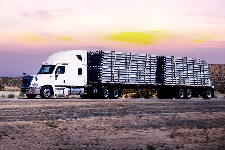 A ryder truck transporting petrochemicals