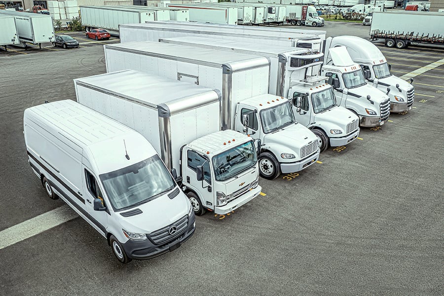 A selection of six Ryder used trucks