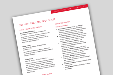 Dry Van Trailers Fact Sheet