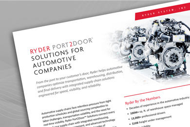 Automotive Supply Chain Solutions: Port2Door™ Automotive industry fact sheet
