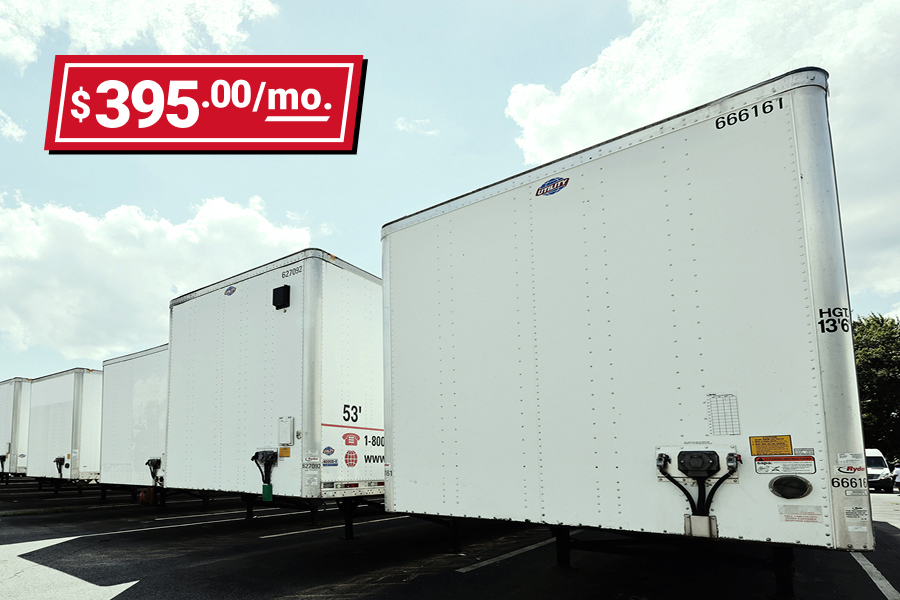 Lease a dry trailer for $395 a month promo