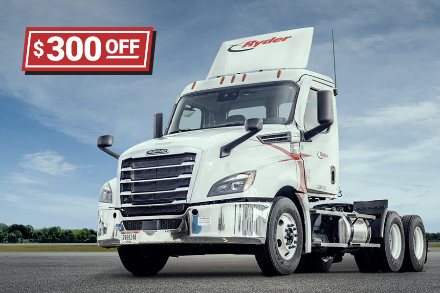 $300 off Ryder tractors, day cabs, and reefer rentals promo