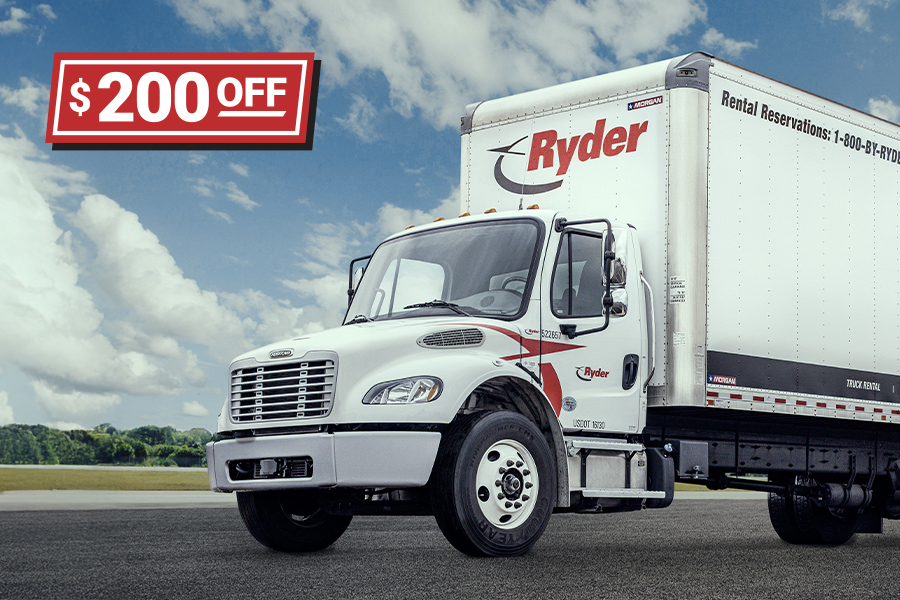 $200 off Ryder truck rentals promo