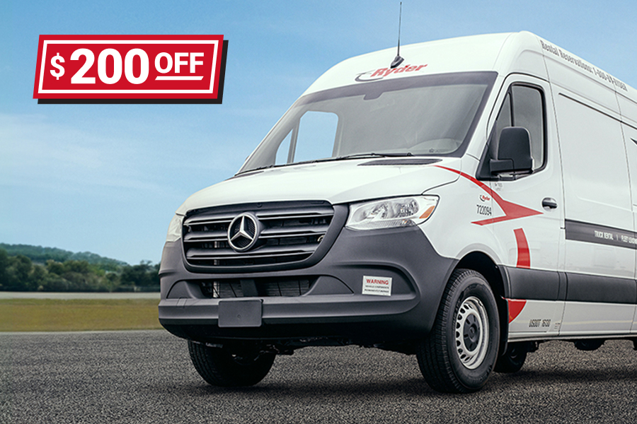 $200 off Ryder truck and vans rentals promo