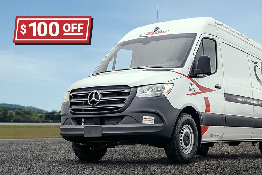 $100 off Ryder van rentals promo