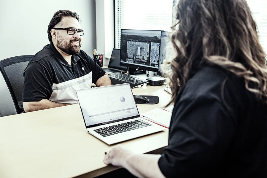 A Ryder employee integrating Ryder technology with a customer's business software