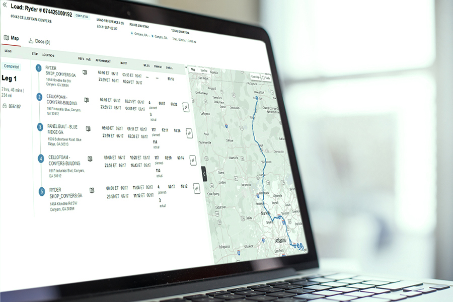 A customer using Rydershare for end-to-end transportation visibility