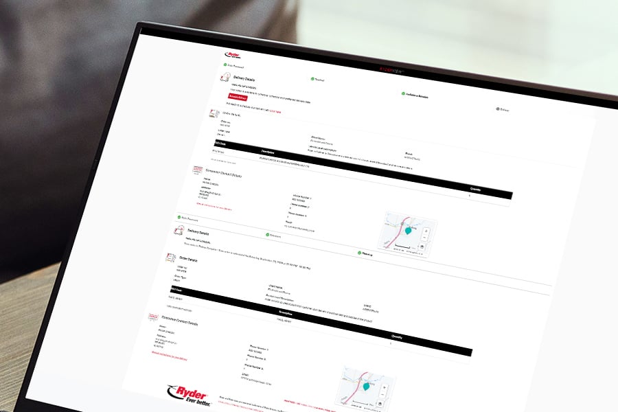 User showcasing ryderview order journey tracking   User showcasing ryderview order journey tracking
