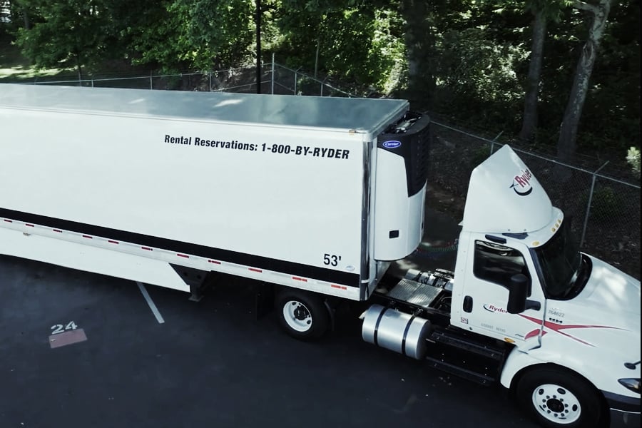 Video showcasing Ryder refrigerated trailers